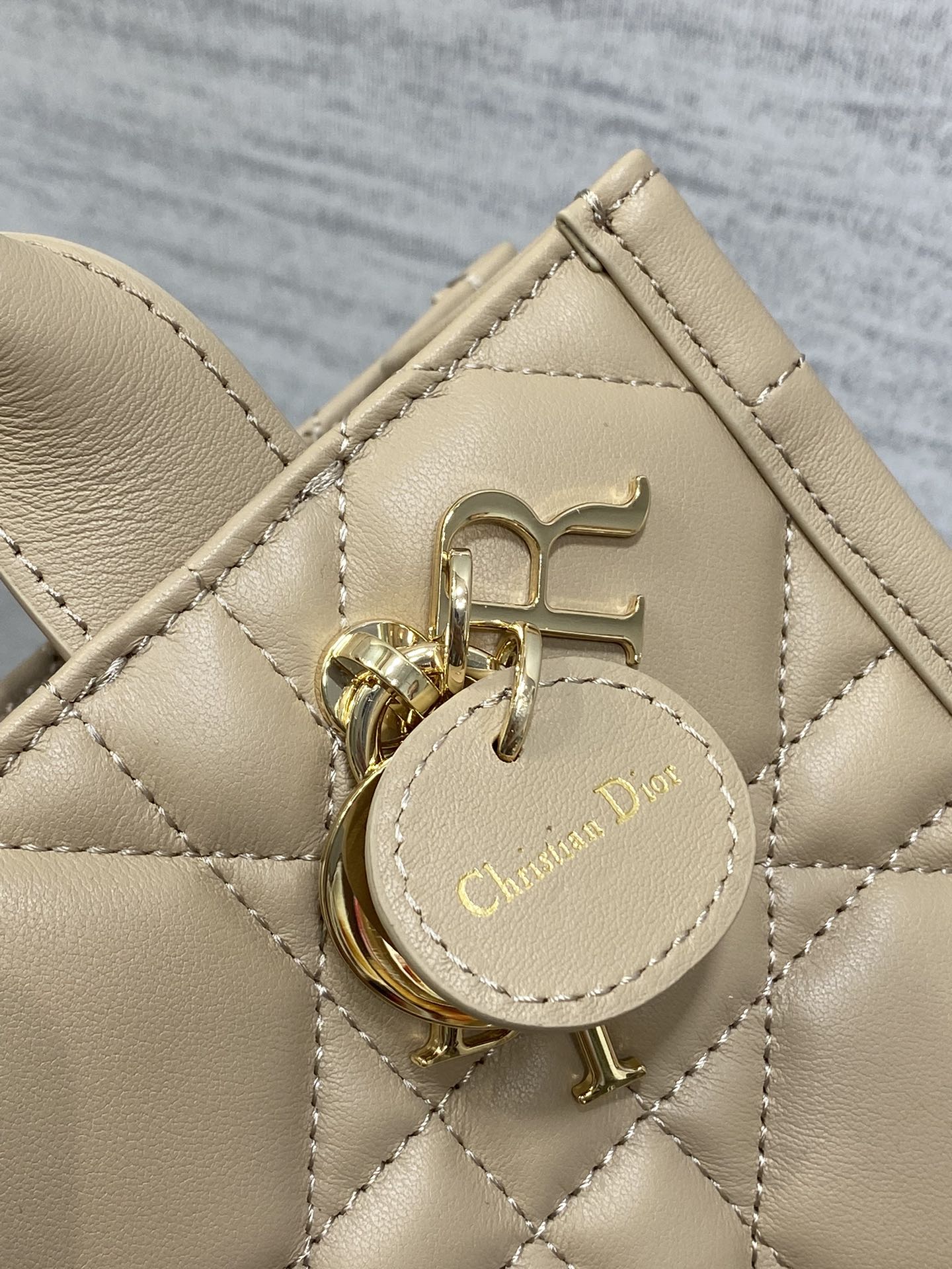 Mini Dior Book Tote S5573 Apricot Macrocannage Calfskin