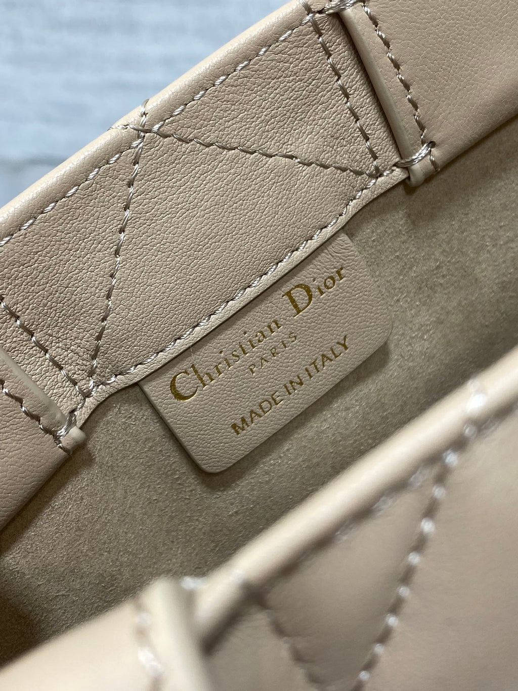 Mini Dior Book Tote S5573 Apricot Macrocannage Calfskin