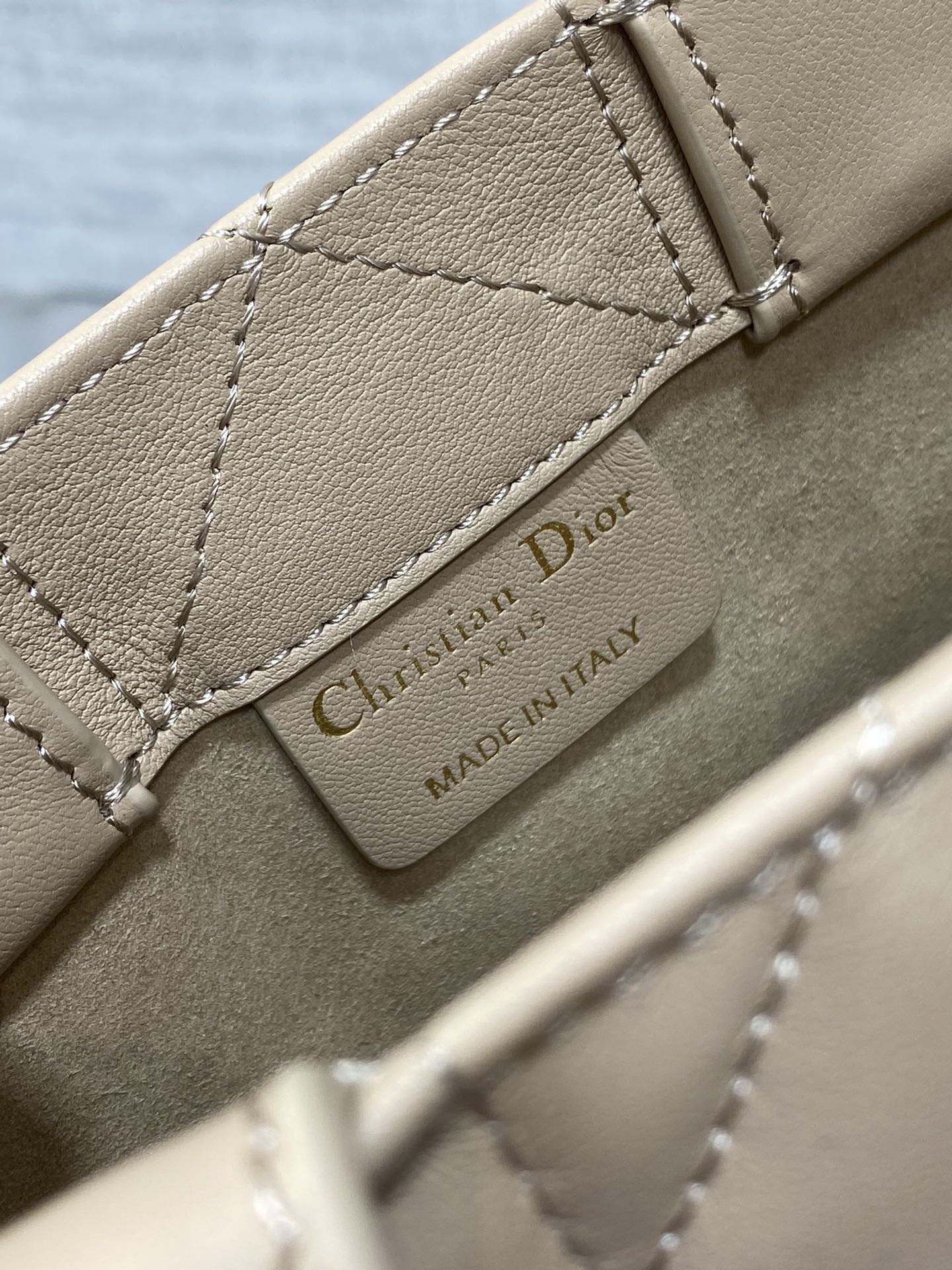Mini Dior Book Tote S5573 Apricot Macrocannage Calfskin