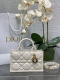 Mini Dior Book Tote S5573 White Macrocannage Calfskin