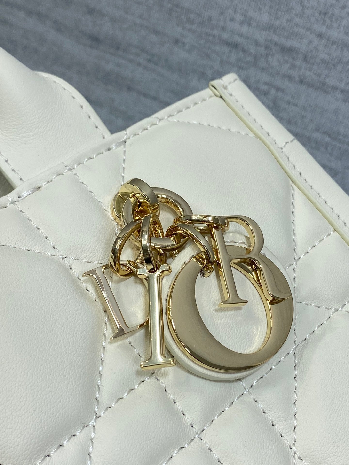 Mini Dior Book Tote S5573 White Macrocannage Calfskin
