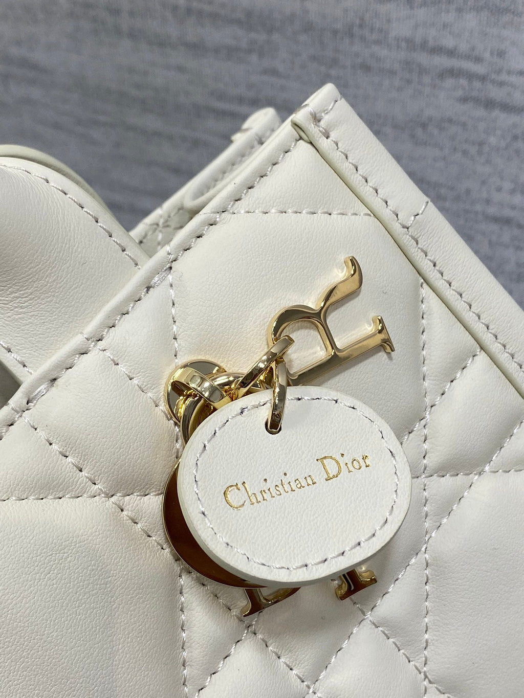Mini Dior Book Tote S5573 White Macrocannage Calfskin