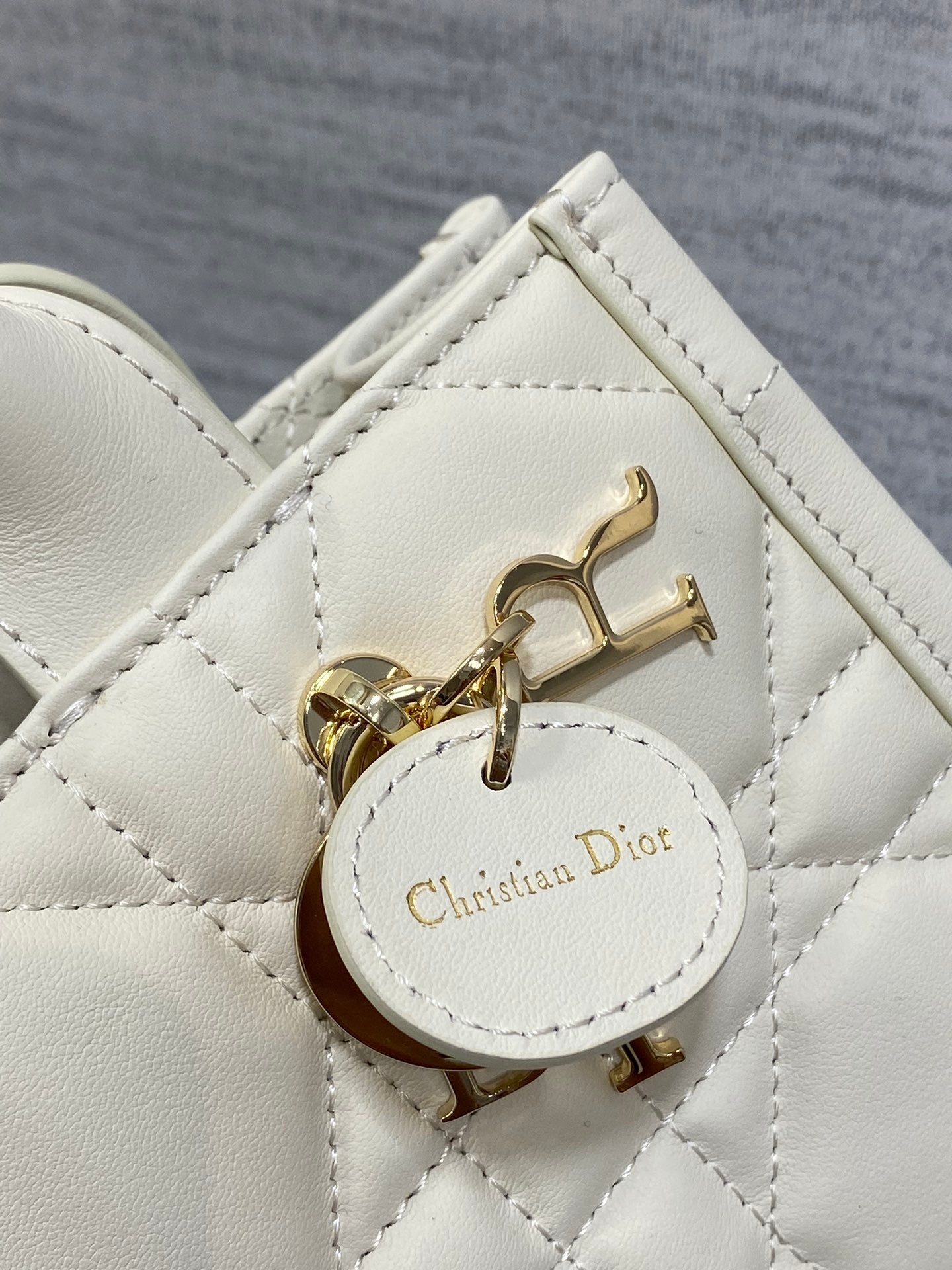 Mini Dior Book Tote S5573 White Macrocannage Calfskin