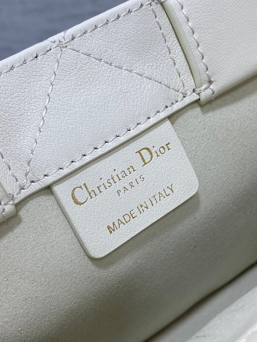 Mini Dior Book Tote S5573 White Macrocannage Calfskin