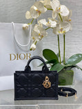 Mini Dior Book Tote S5573 Black Macrocannage Calfskin