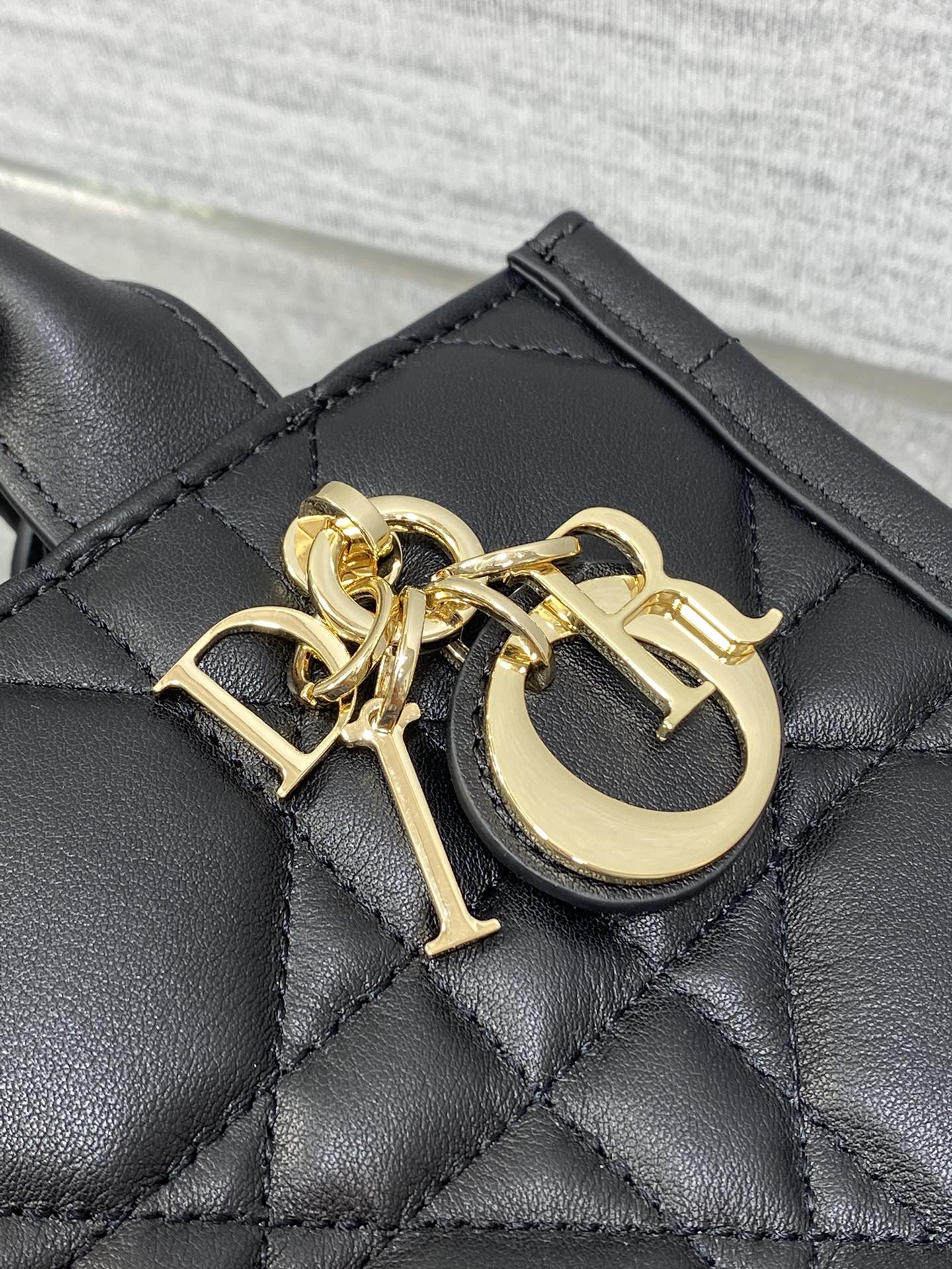 Mini Dior Book Tote S5573 Black Macrocannage Calfskin