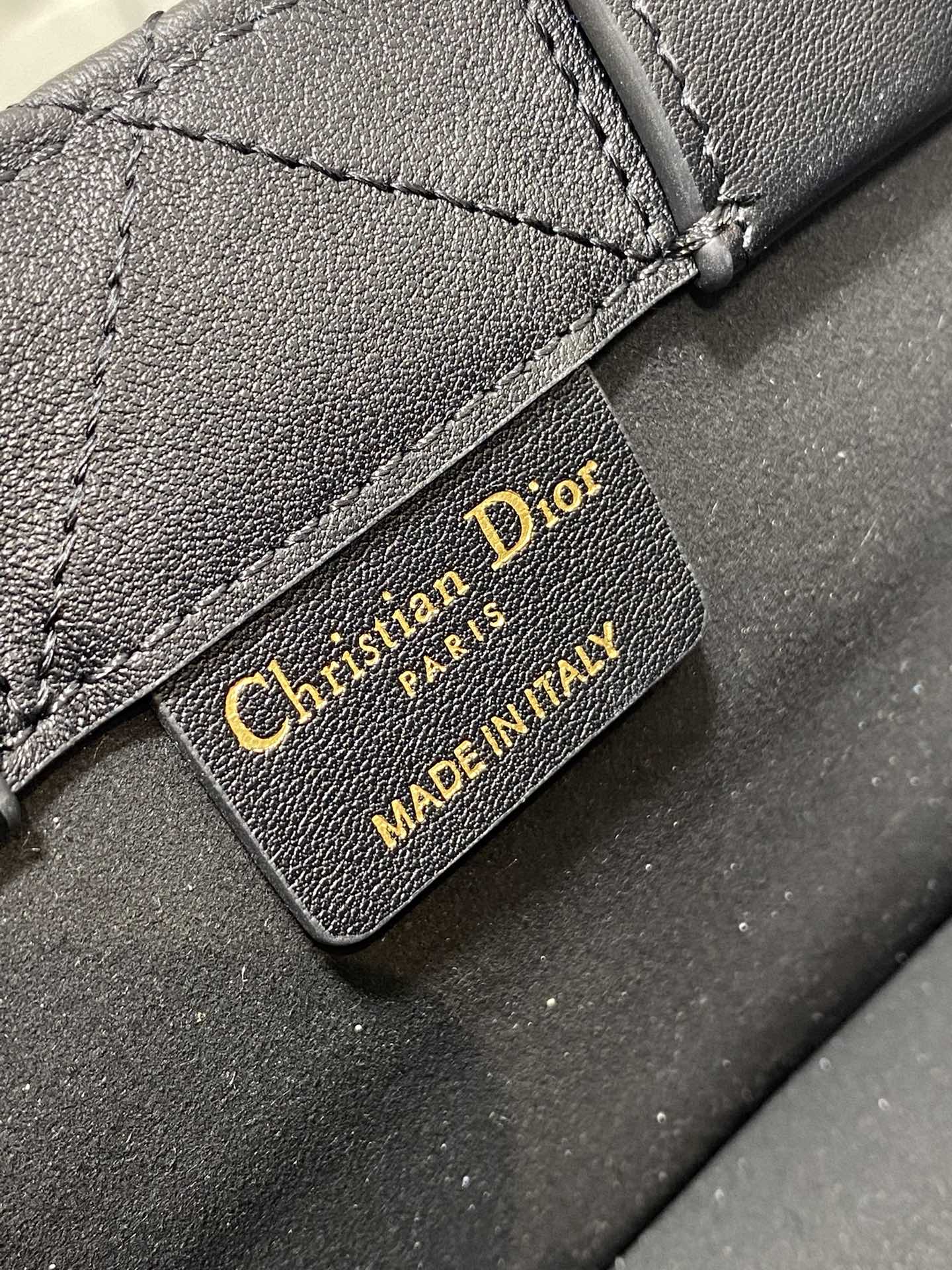 Mini Dior Book Tote S5573 Black Macrocannage Calfskin