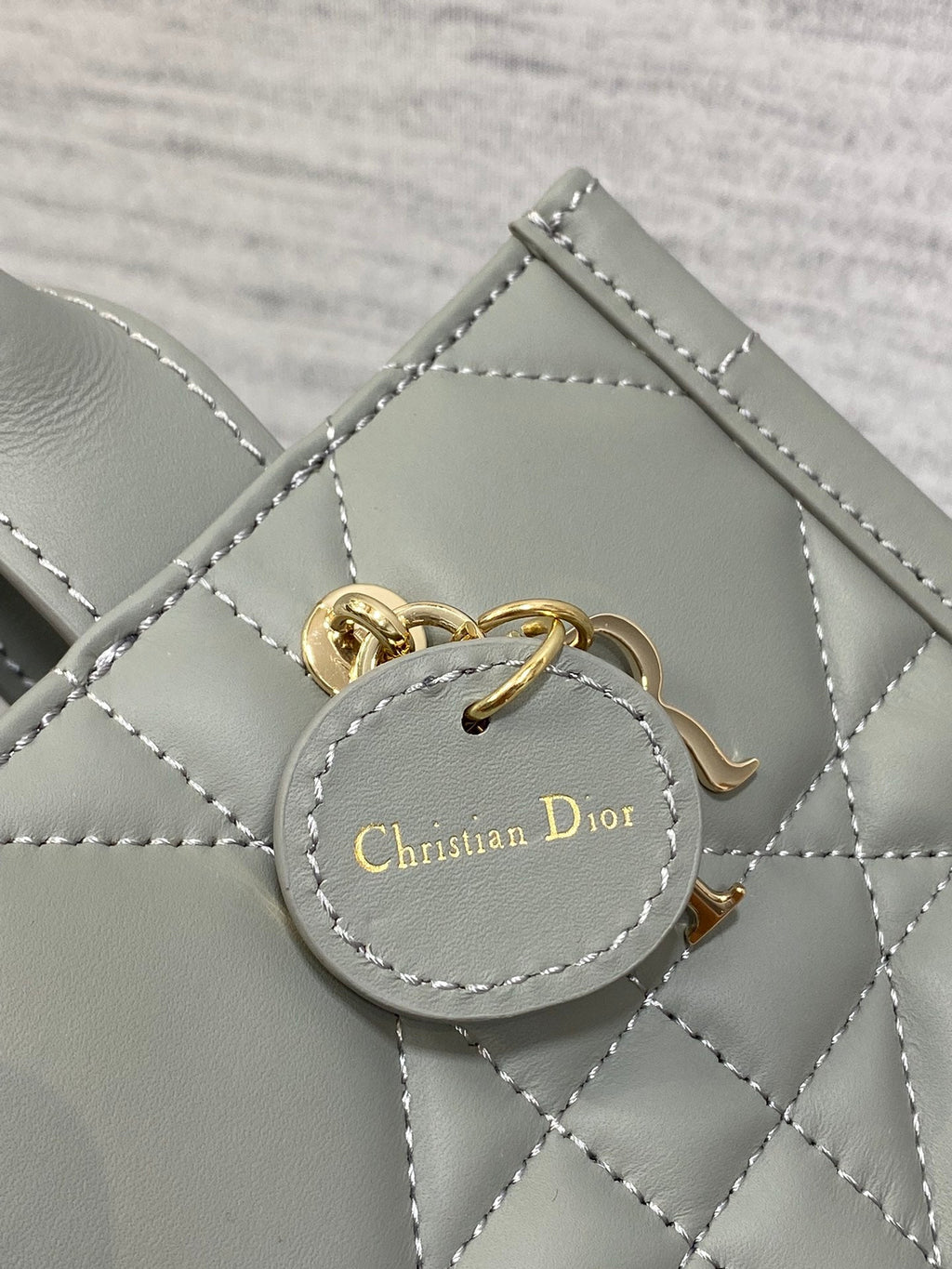 Mini Dior Book Tote S5573 Gray Macrocannage Calfskin