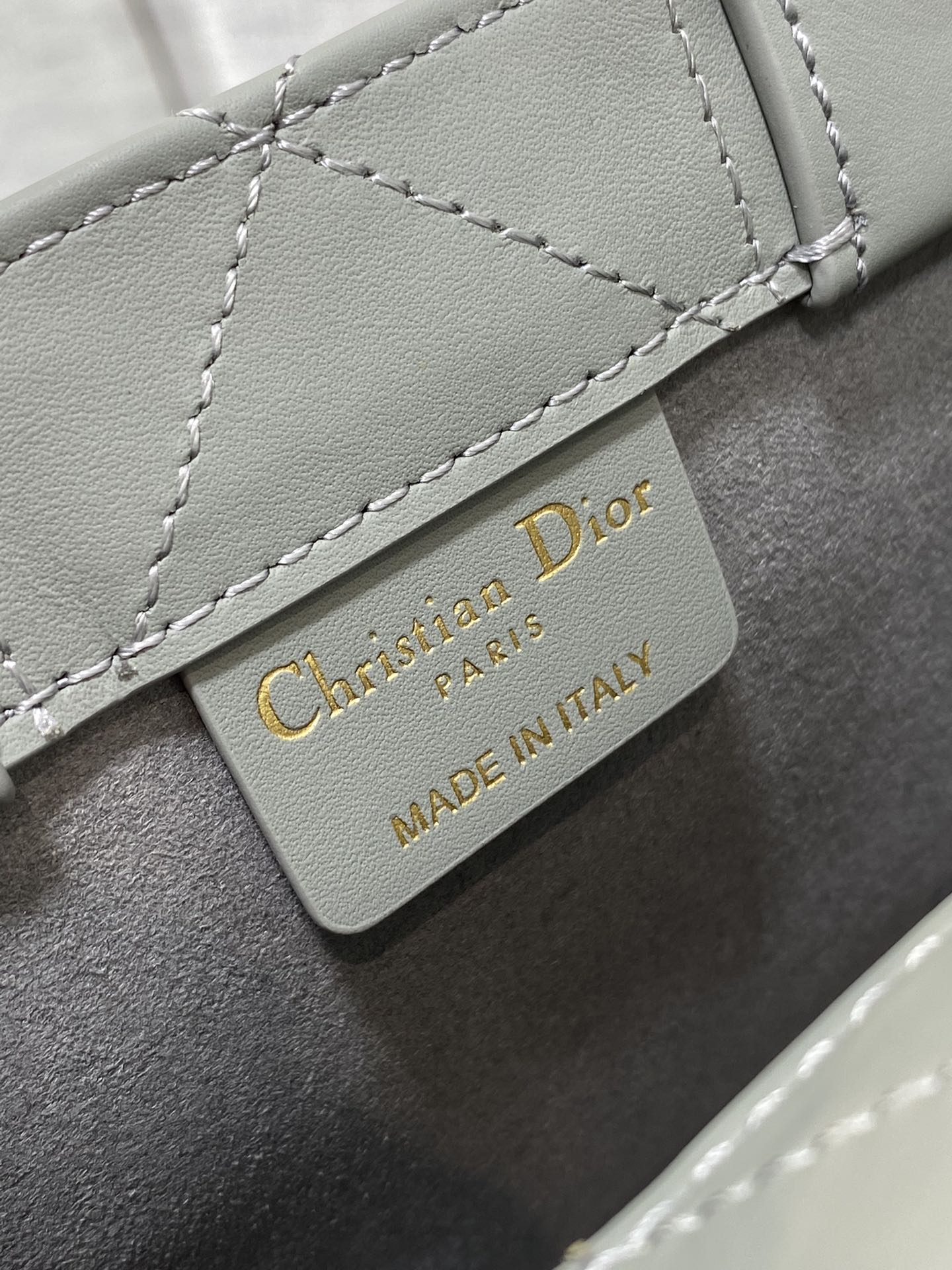 Mini Dior Book Tote S5573 Gray Macrocannage Calfskin