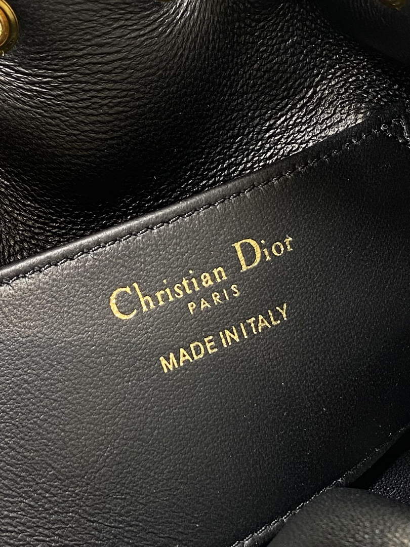 Mini Dior Caro Bucket Bag Black Lambskin M3369 - Default Title - View 5