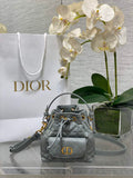 Mini Dior Caro Bucket Bag Gray Lambskin M3369 - Default Title - View 1