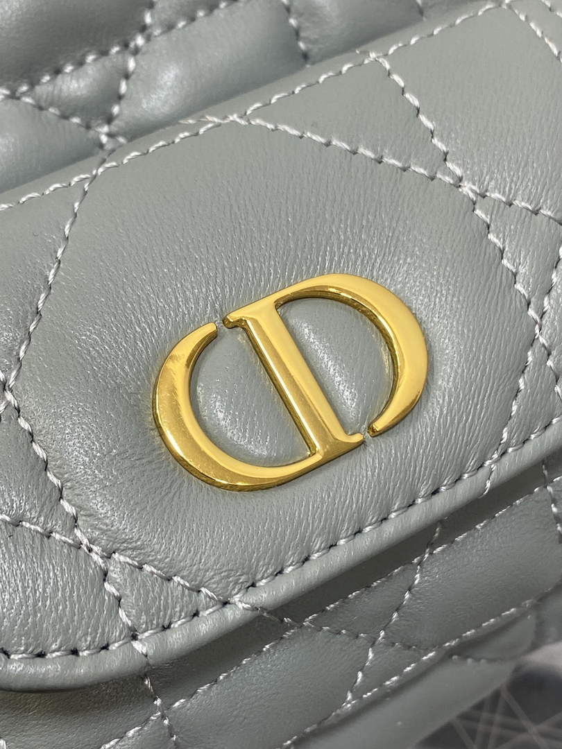 Mini Dior Caro Bucket Bag Gray Lambskin M3369 - Default Title - View 8