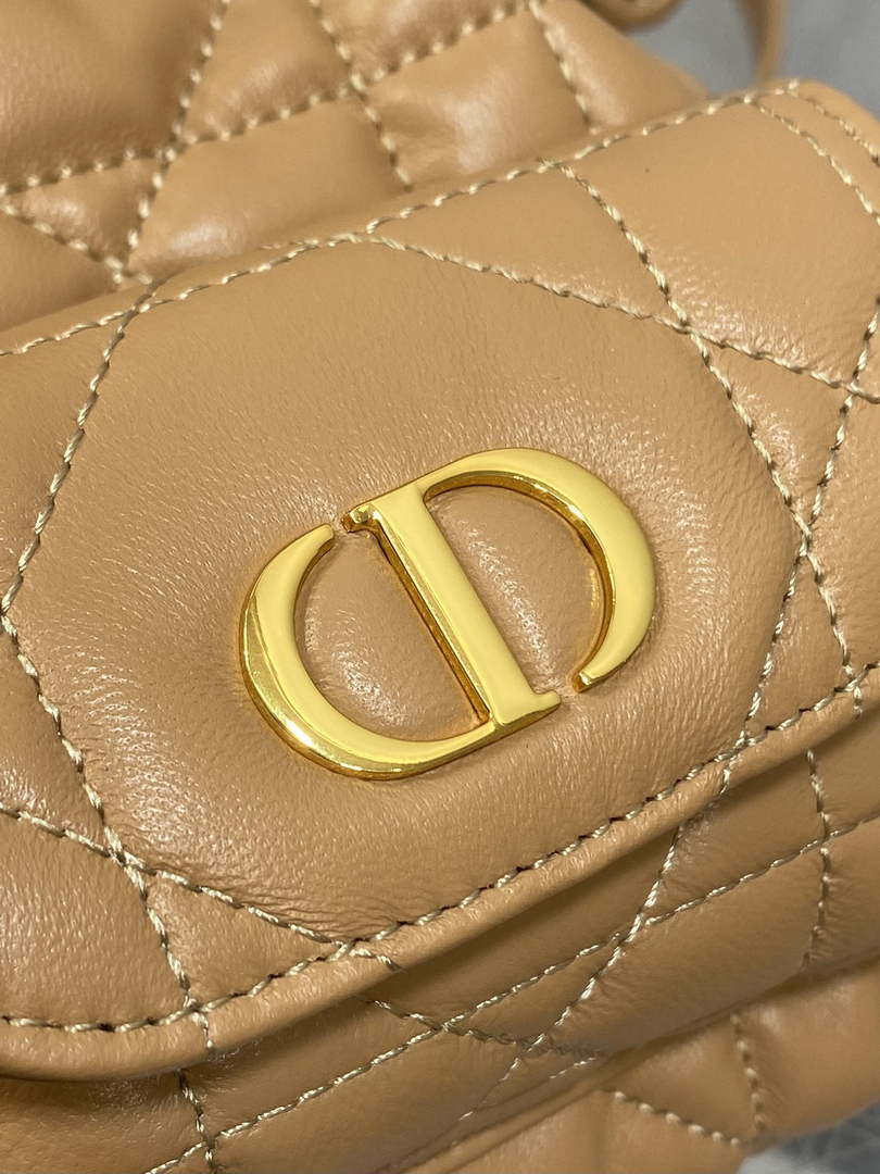 Mini Dior Caro Bucket Bag Tan Lambskin M3369 - Default Title - View 8