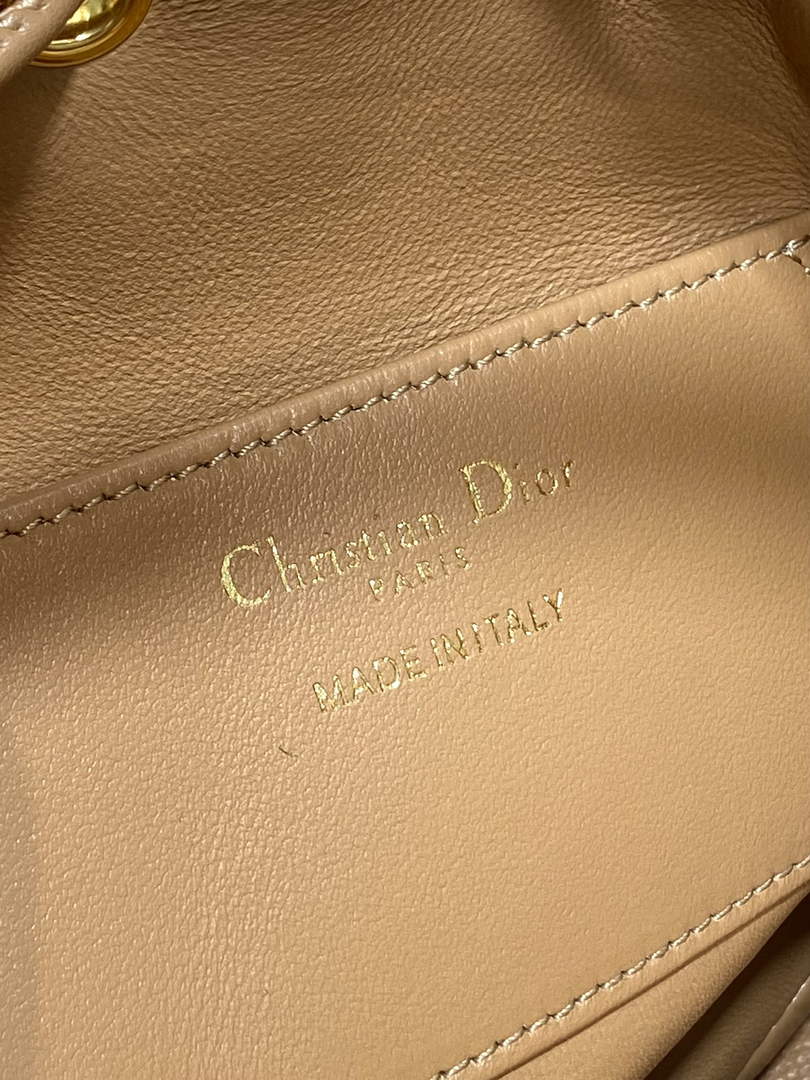 Mini Dior Caro Bucket Bag Tan Lambskin M3369 - Default Title - View 5