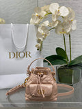 Mini Dior Caro Bucket Bag Powder Pink Lambskin M3369 - Default Title - View 1