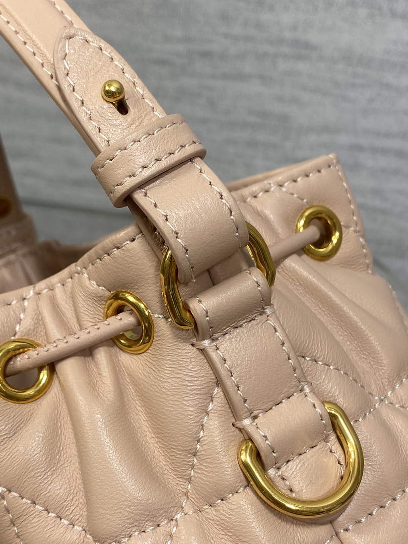 Mini Dior Caro Bucket Bag Powder Pink Lambskin M3369 - Default Title - View 6