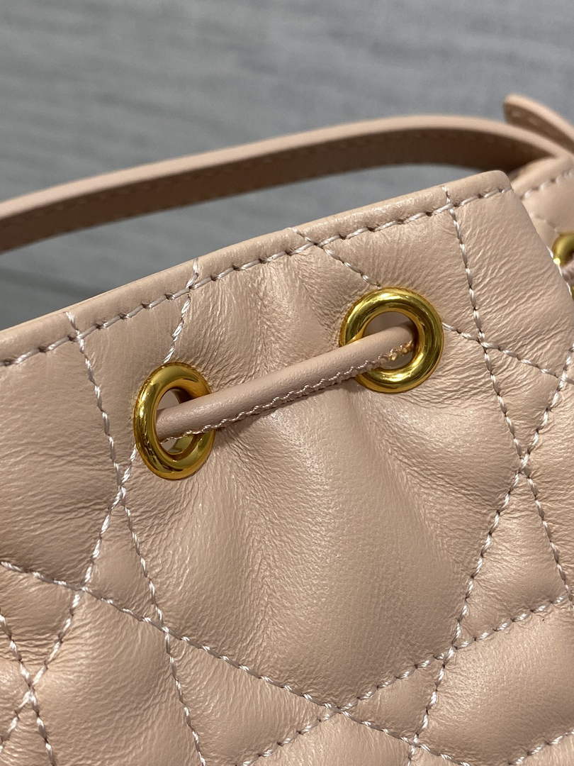 Mini Dior Caro Bucket Bag Powder Pink Lambskin M3369 - Default Title - View 7
