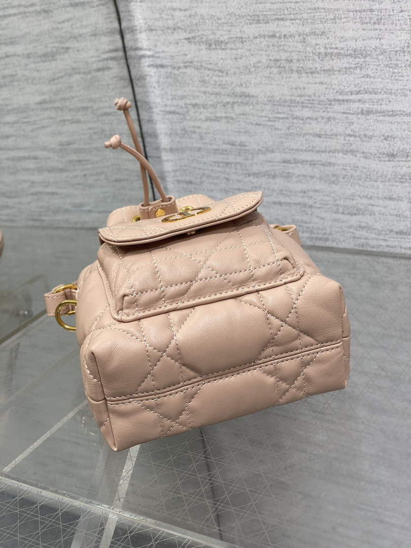 Mini Dior Caro Bucket Bag Powder Pink Lambskin M3369 - Default Title - View 3