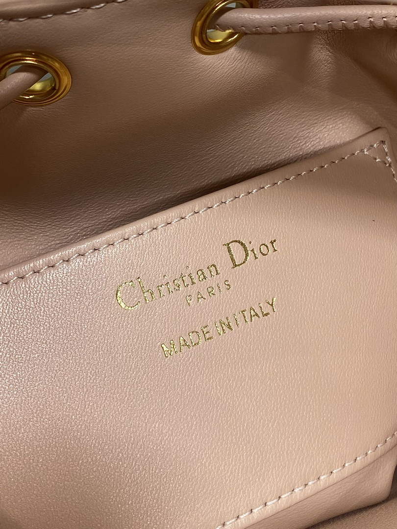 Mini Dior Caro Bucket Bag Powder Pink Lambskin M3369 - Default Title - View 5
