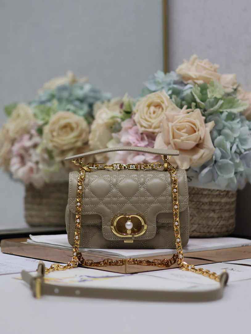 Mini Dior Jolie Top Handle Bag M9272 Gray Calfskin - Default Title - View 1
