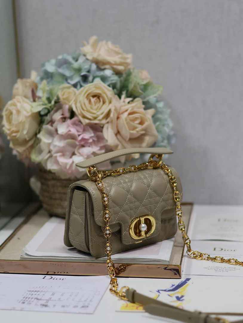 Mini Dior Jolie Top Handle Bag M9272 Gray Calfskin - Default Title - View 3