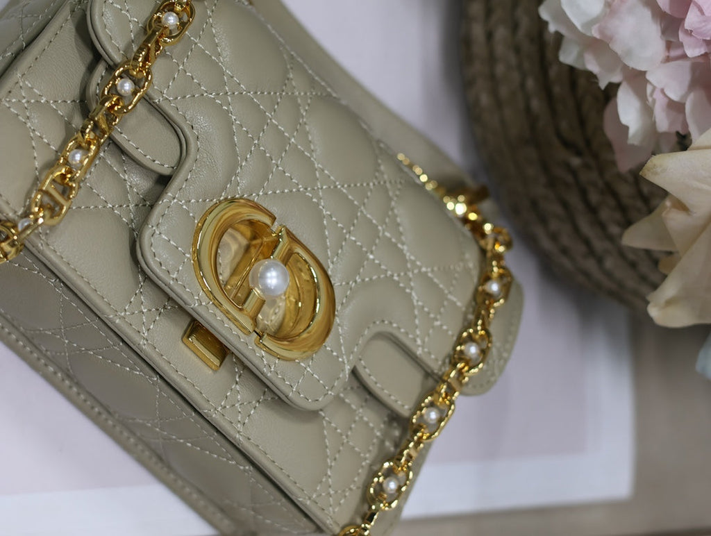 Mini Dior Jolie Top Handle Bag M9272 Gray Calfskin - Default Title - View 7
