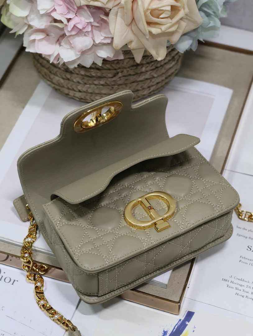 Mini Dior Jolie Top Handle Bag M9272 Gray Calfskin - Default Title - View 5