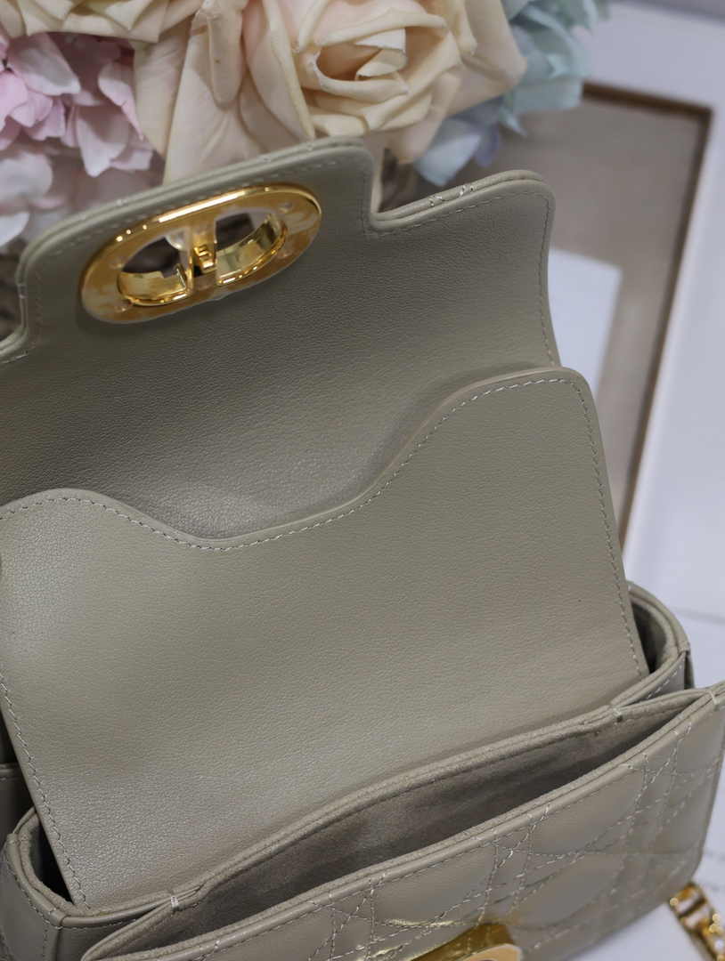 Mini Dior Jolie Top Handle Bag M9272 Gray Calfskin - Default Title - View 8