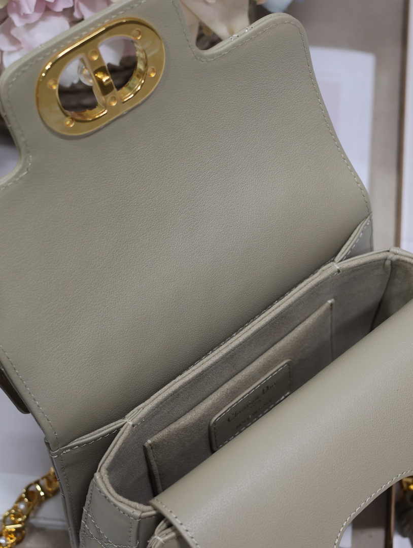 Mini Dior Jolie Top Handle Bag M9272 Gray Calfskin - Default Title - View 9