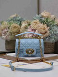 Mini Dior Jolie Top Handle Bag M9272 Blue Calfskin - Default Title - View 1