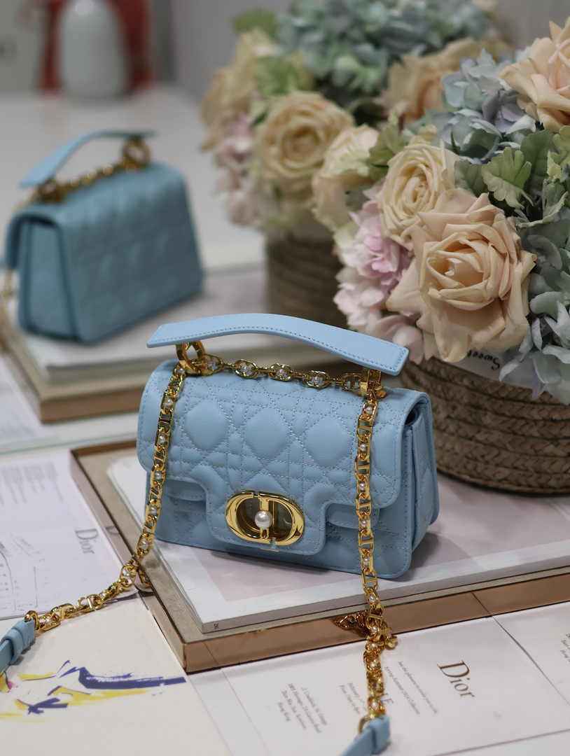 Mini Dior Jolie Top Handle Bag M9272 Blue Calfskin - Default Title - View 2