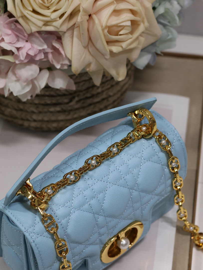 Mini Dior Jolie Top Handle Bag M9272 Blue Calfskin - Default Title - View 8