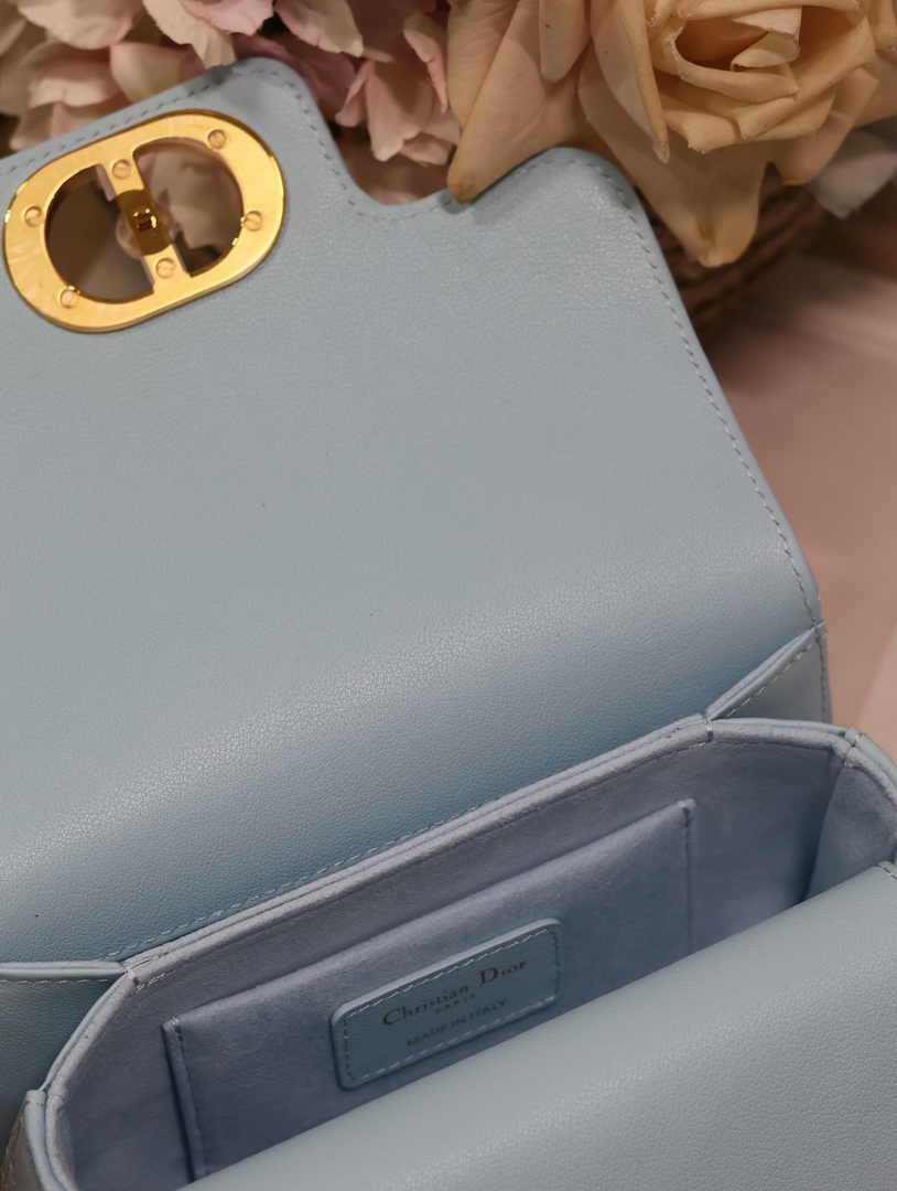 Mini Dior Jolie Top Handle Bag M9272 Blue Calfskin - Default Title - View 6