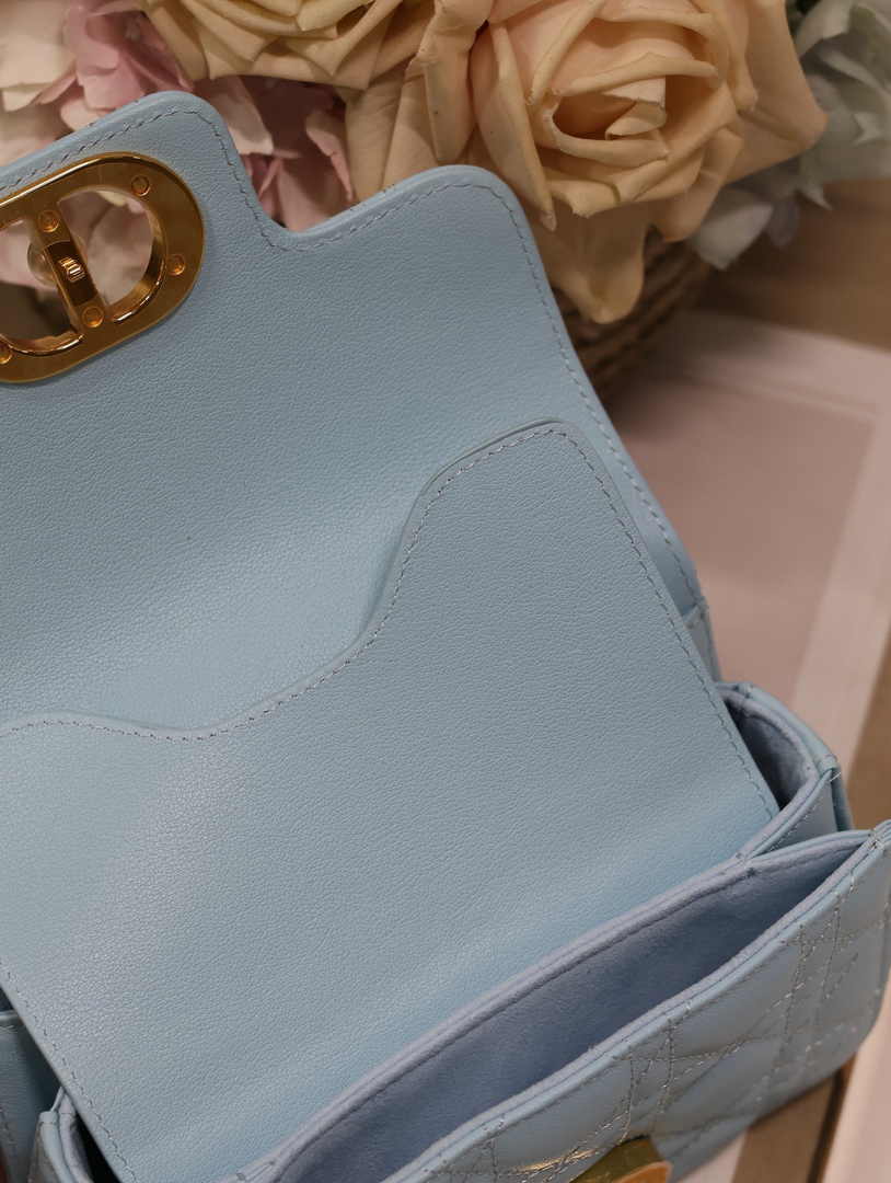 Mini Dior Jolie Top Handle Bag M9272 Blue Calfskin - Default Title - View 7