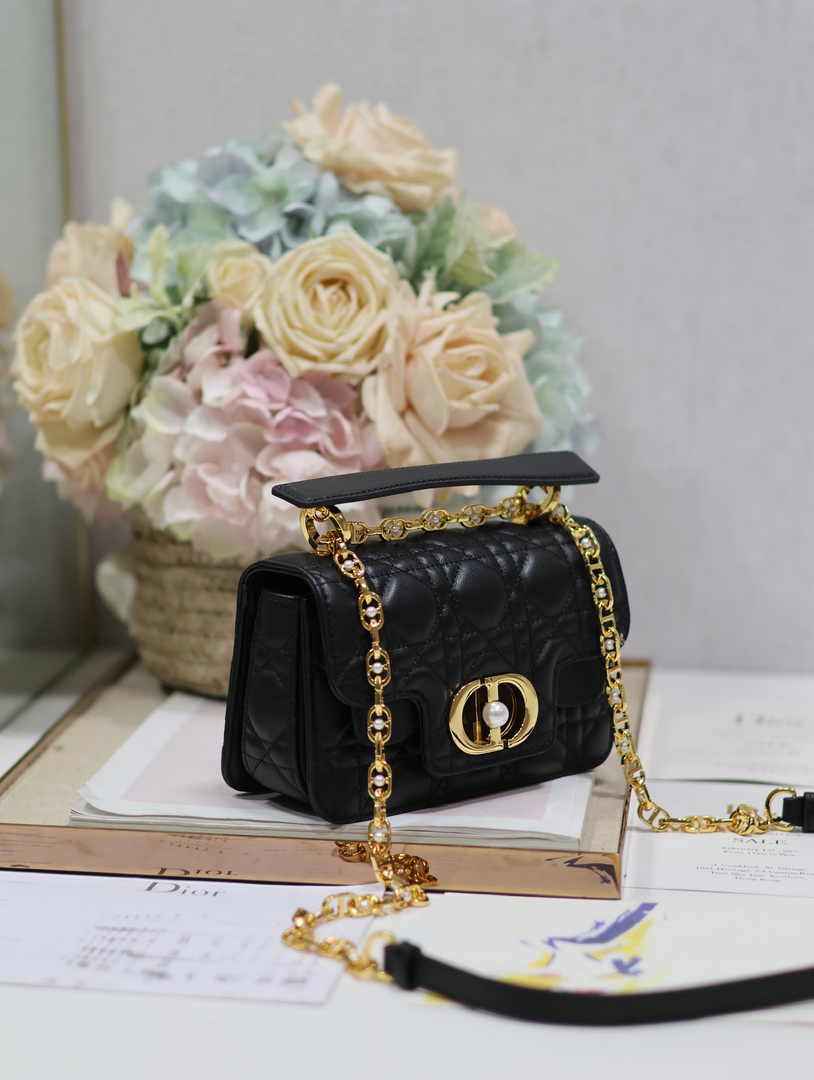 Mini Dior Jolie Top Handle Bag M9272 Black Calfskin - Default Title - View 3