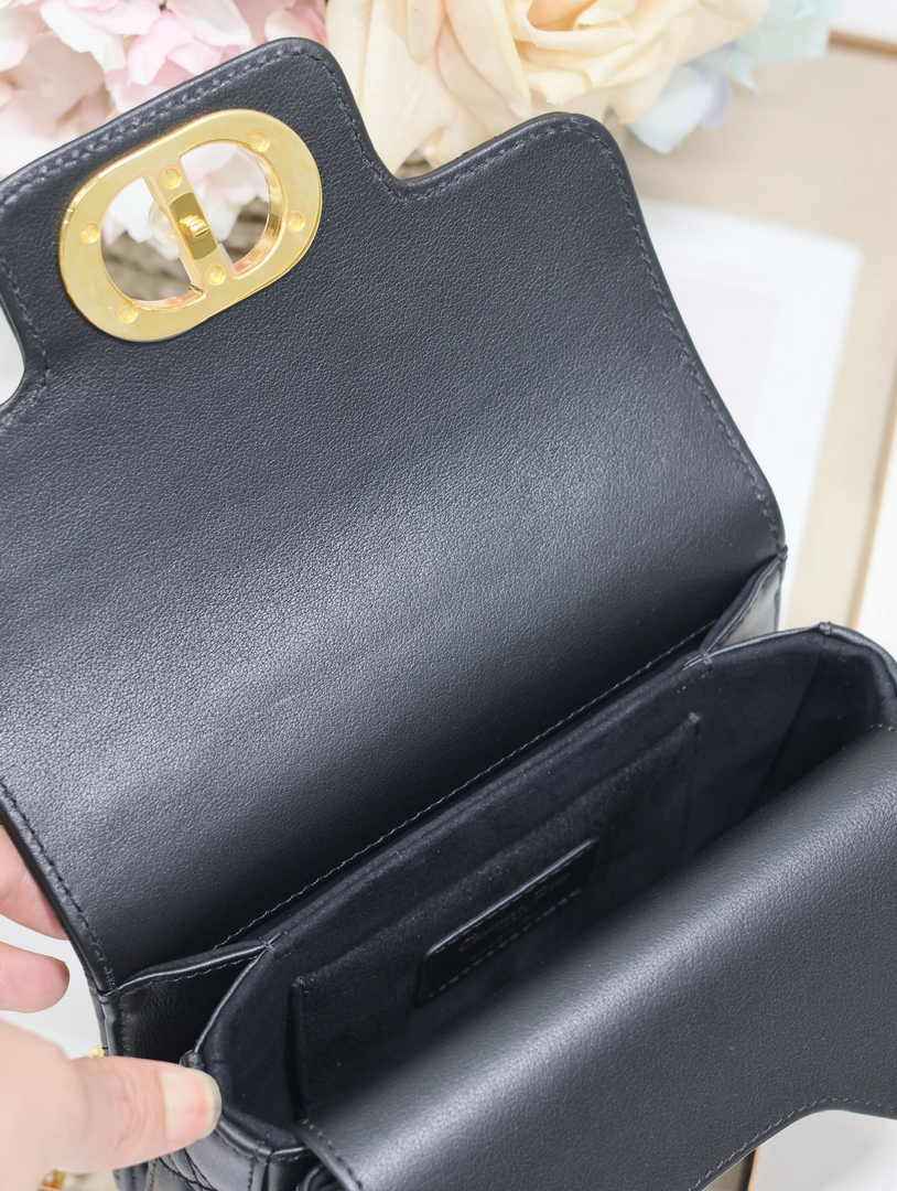 Mini Dior Jolie Top Handle Bag M9272 Black Calfskin - Default Title - View 5