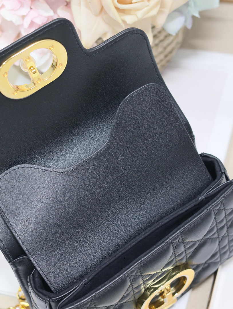 Mini Dior Jolie Top Handle Bag M9272 Black Calfskin - Default Title - View 8