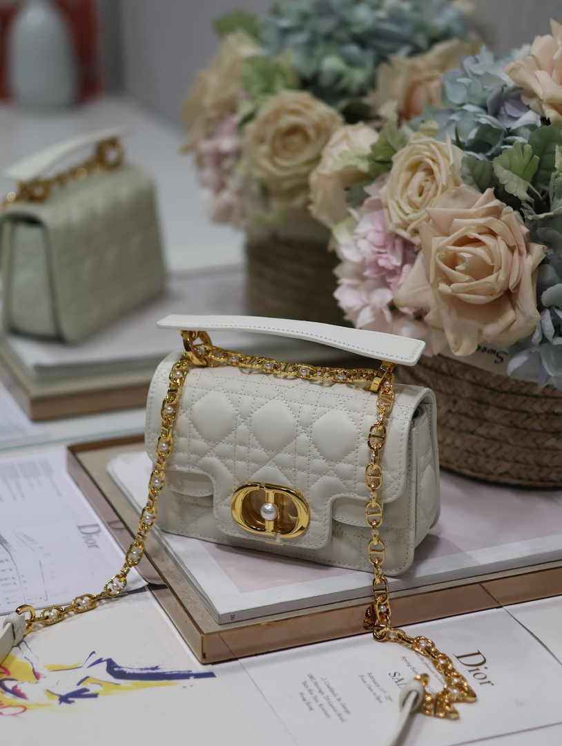 Mini Dior Jolie Top Handle Bag M9272 White Calfskin - Default Title - View 2