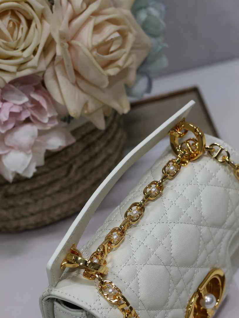 Mini Dior Jolie Top Handle Bag M9272 White Calfskin - Default Title - View 4