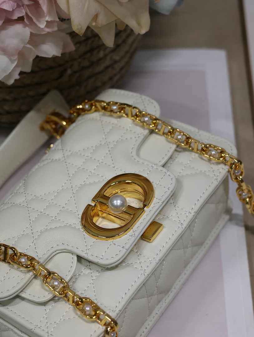 Mini Dior Jolie Top Handle Bag M9272 White Calfskin - Default Title - View 5