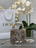 Mini Lady Dior Bag M0505 Gold Silver Snake Leather - Default Title - View 1