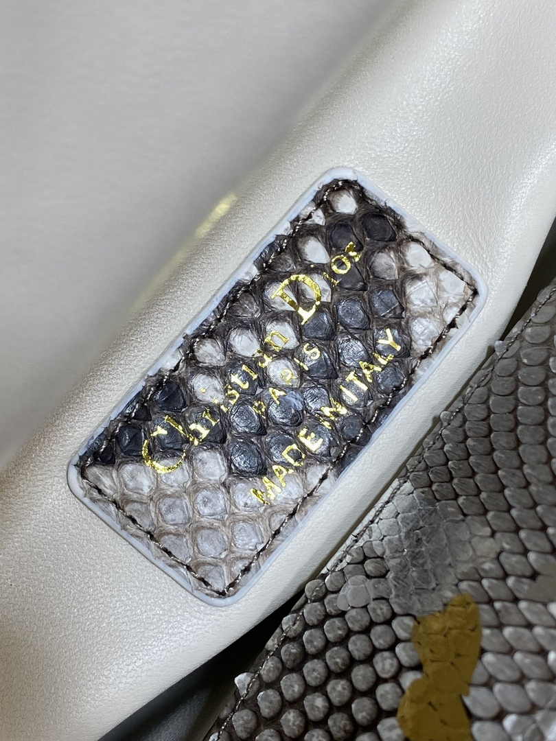 Mini Lady Dior Bag M0505 Gold Silver Snake Leather - Default Title - View 7