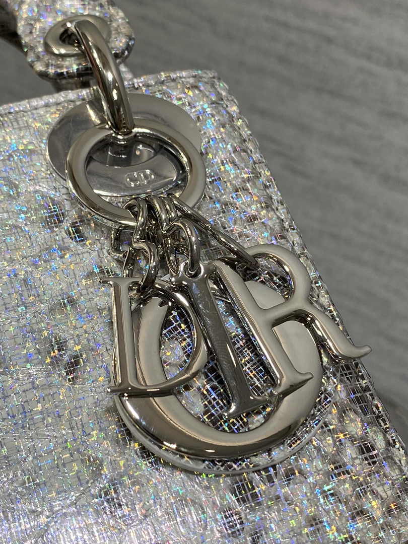 Mini Lady Dior Bag Silver Snake Leather M0505 - Default Title - View 9