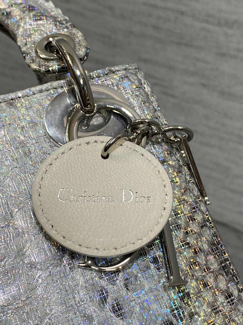 Mini Lady Dior Bag Silver Snake Leather M0505 - Default Title - View 8
