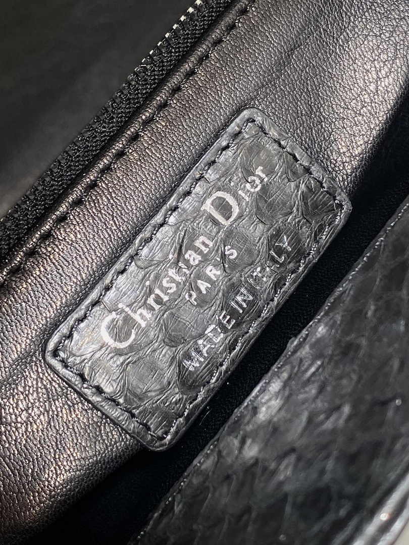 Mini Lady Dior Bag M0505 Black Snake Leather - Default Title - View 9