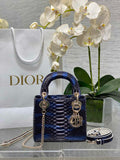 Mini Lady Dior Bag M0505 Blue Snake Leather - Default Title - View 1