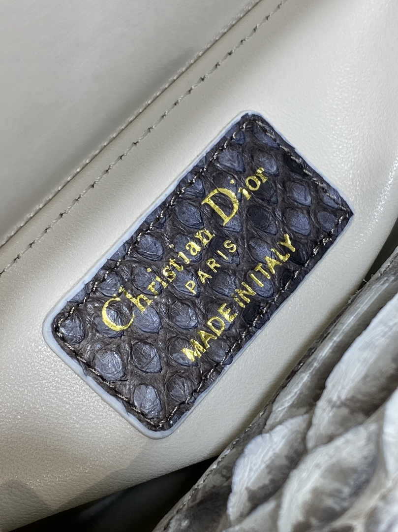 Mini Lady Dior Bag M0505 Gray Snake Leather - Default Title - View 7