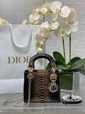 Mini Lady Dior Bag M0505 Gold Black Snake Leather - Default Title - View 1