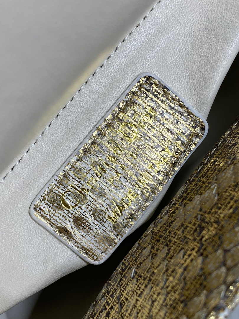 Mini Lady Dior Bag Gold Snake Leather M0505 - Default Title - View 7