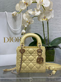 Mini Lady Dior Bag M0505 Light Yellow Cannage Lambskin - Default Title - View 1
